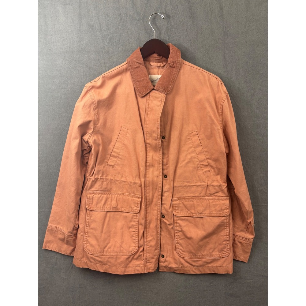 Universal Thread Womens Utility Field Jacket Orange Corduroy Collar Size M